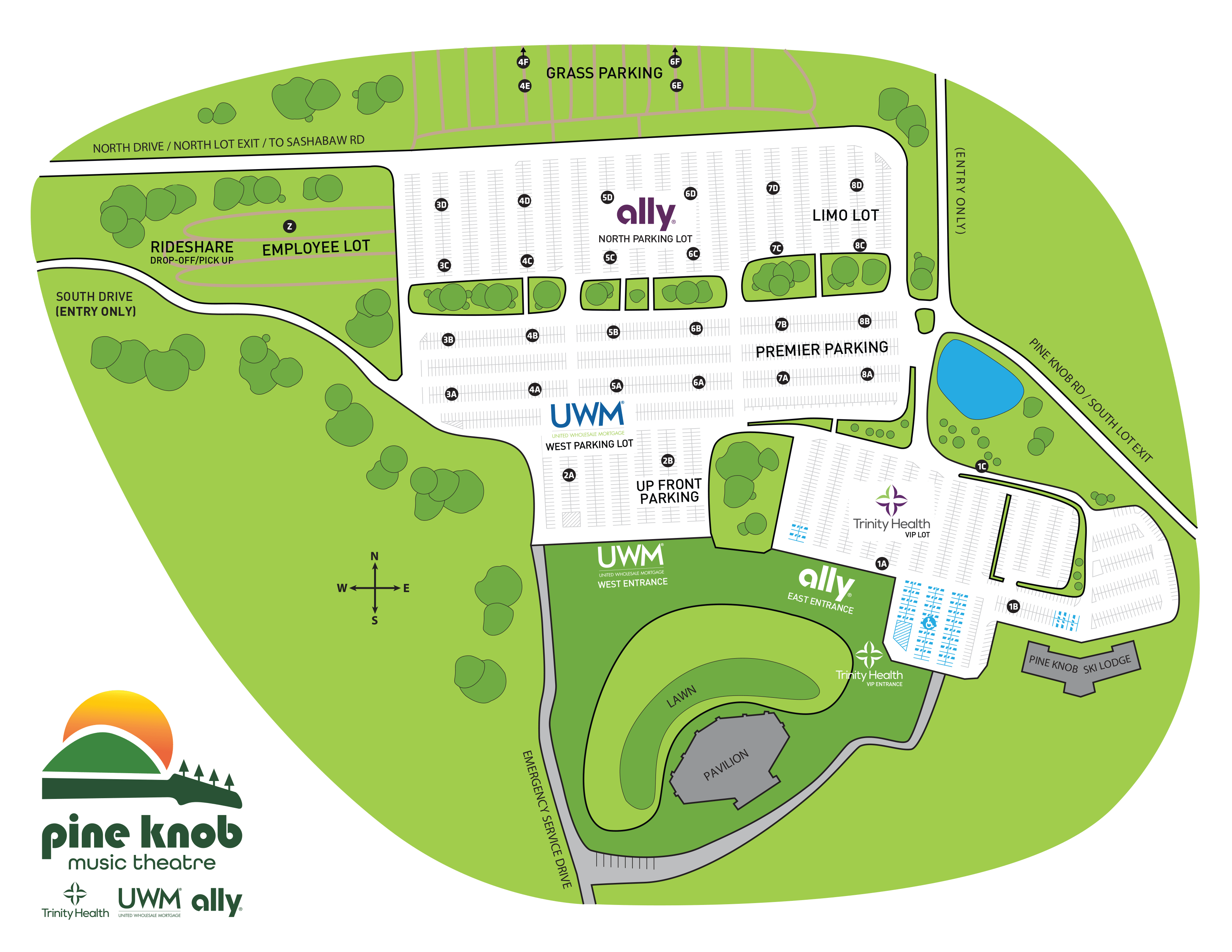 Pine Knob Music Theatre Parking Map 2025
