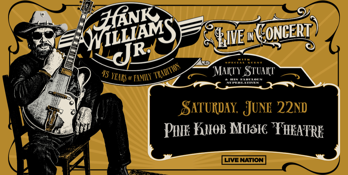Hank Williams Jr. Announces 2024 Tour At Pine Knob Music Theatre